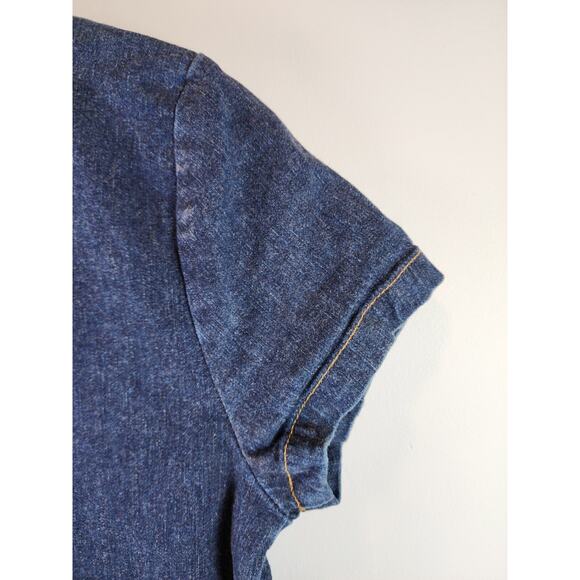 Vintage 90s Y2K Tommy Hilfiger Denim Blue Jean Snap Front Dress Women’s Size L - Picture 12 of 12